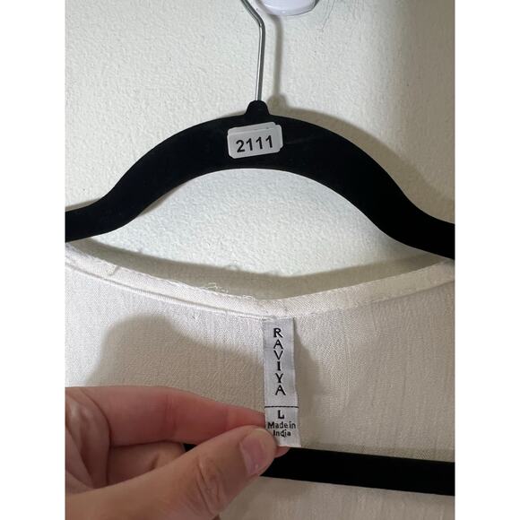 Raviya White Boho Style Long Sleeve Lace Cardigan Sz L - Picture 3 of 3